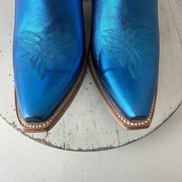 NEW Lane SMOKESHOW Womens Cowboy Bootie 8 Blue Western Cowgirl Short Ankle Boots - Picture 6 of 10